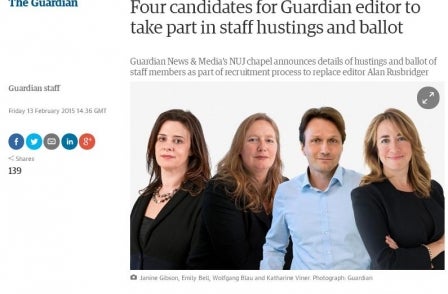 Four Guardian editorship front runners going forward to staff ballot named